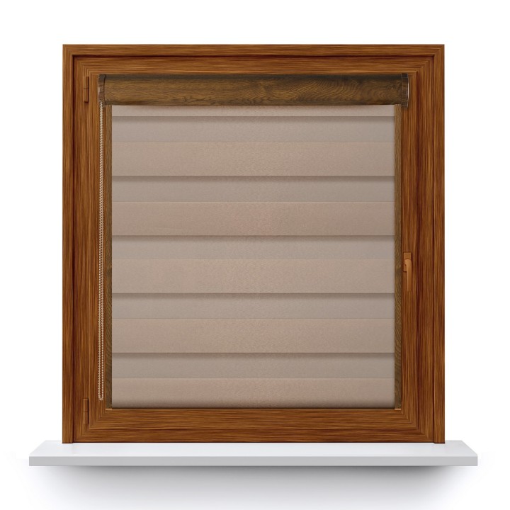 Roleta w kasecie PCV Dzień Noc Przyciemniająca Glossy Elegance z prowadnicą Miedziana 15398