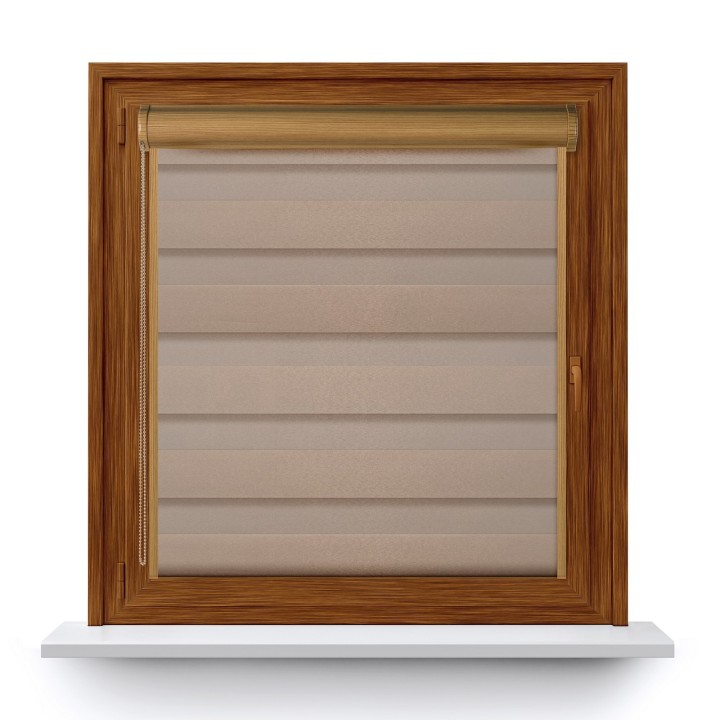 Roleta w kasecie PCV Dzień Noc Przyciemniająca Glossy Elegance z prowadnicą Miedziana 15398