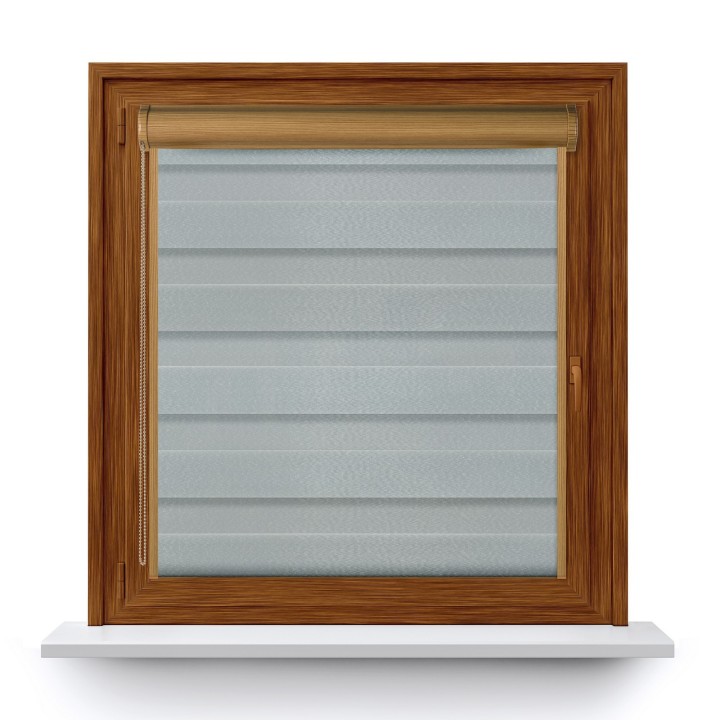 Roleta w kasecie PCV Dzień Noc Przyciemniająca Glossy Elegance z prowadnicą Brązowa 15898