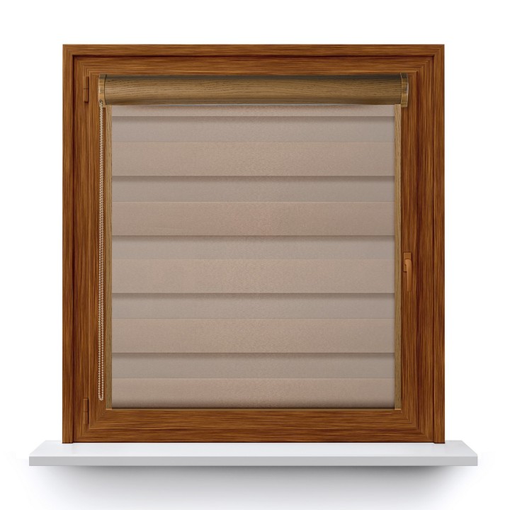 Roleta w kasecie PCV Dzień Noc Przyciemniająca Glossy Elegance z prowadnicą Miedziana 15398