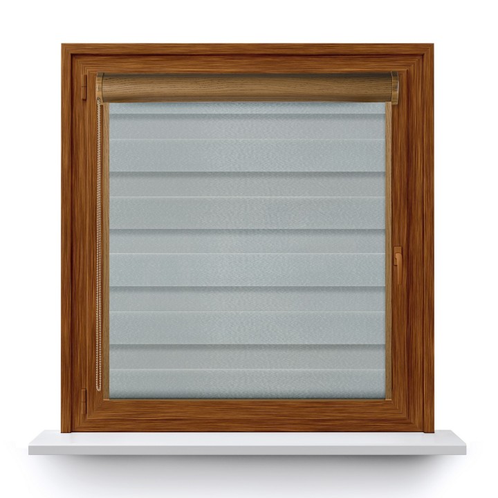 Roleta w kasecie PCV Dzień Noc Przyciemniająca Glossy Elegance z prowadnicą Brązowa 15898