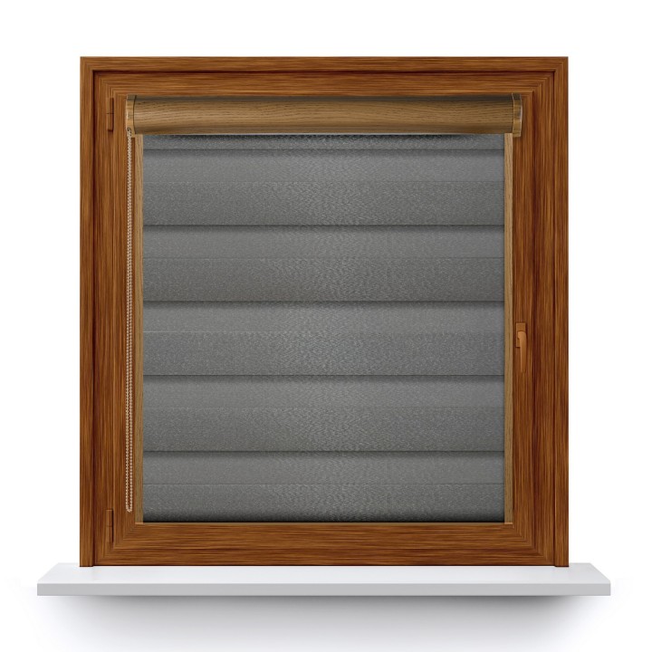 Roleta w kasecie PCV Dzień Noc Przyciemniająca Glossy Elegance z prowadnicą Ciemnoszara 15988