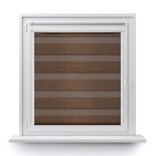 Roleta w kasecie PCV Dzień Noc Przyciemniająca Glossy Elegance z prowadnicą Brązowa 15898