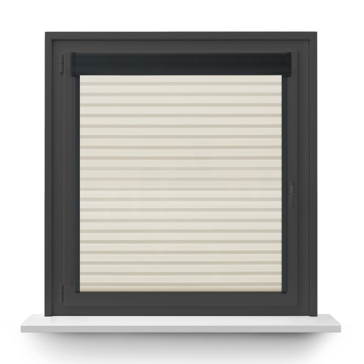 Roleta w kasecie PCV Dzień Noc Przyciemniająca Modern z prowadnicą Kremowa 1802