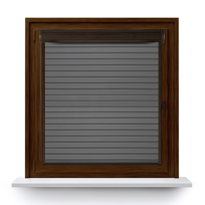 Roleta w kasecie PCV Dzień Noc Przyciemniająca Modern z prowadnicą Szara 1804