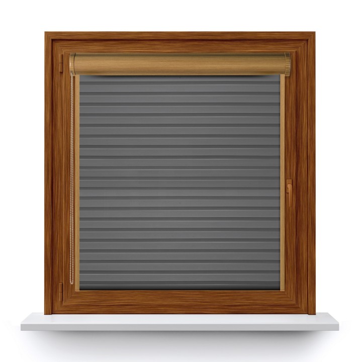 Roleta w kasecie PCV Dzień Noc Przyciemniająca Modern z prowadnicą Szara 1804