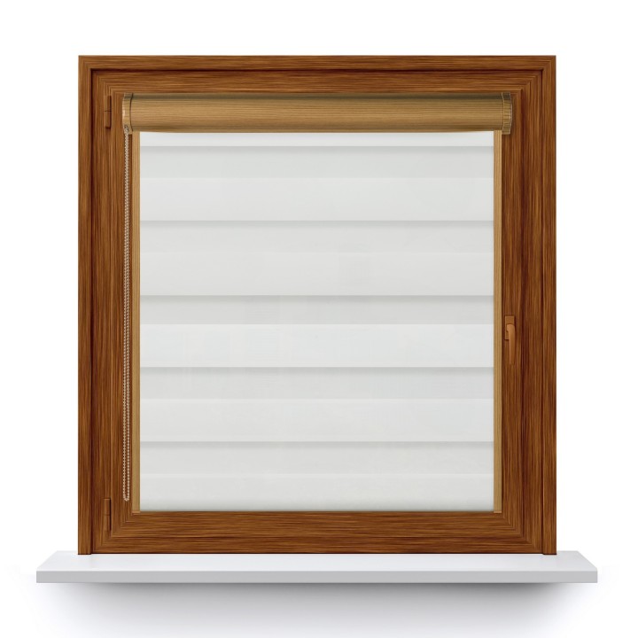 Roleta w kasecie PCV Dzień Noc Przyciemniająca Romance z prowadnicą Biała 1013