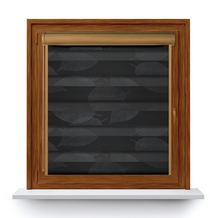 Roleta w kasecie PCV Dzień Noc Przyciemniająca Romance z prowadnicą Czarna 1097