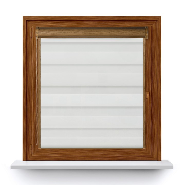 Roleta w kasecie PCV Dzień Noc Przyciemniająca Romance z prowadnicą Biała 1013