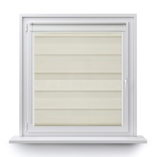 Roleta w kasecie PCV Dzień Noc Przyciemniająca Romance z prowadnicą Kremowa 1023