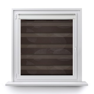 Roleta w kasecie PCV Dzień Noc Przyciemniająca Romance z prowadnicą Brązowa 1087