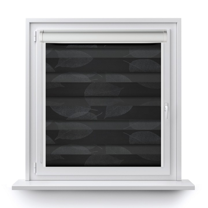 Roleta w kasecie PCV Dzień Noc Przyciemniająca Romance z prowadnicą Czarna 1097