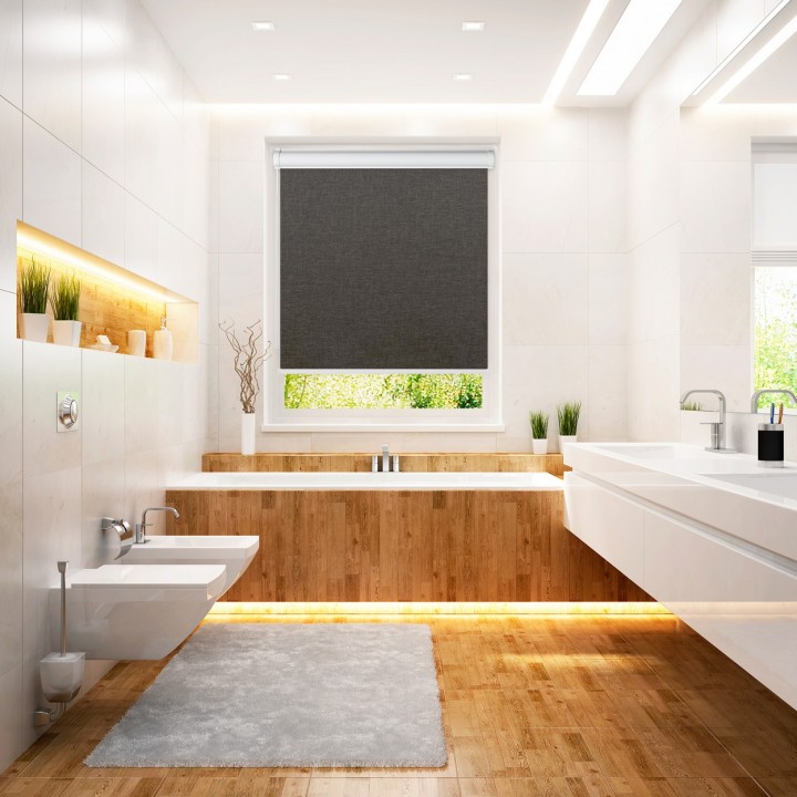 Roleta w kasecie PCV Gładka Przyciemniająca Melange bez prowadnic Czarna 738