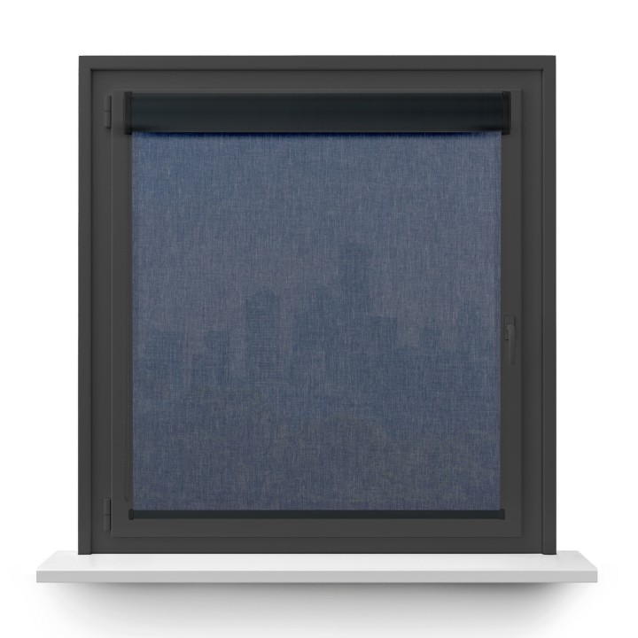 Roleta w kasecie PCV Gładka Przyciemniająca Melange bez prowadnic Niebieska 733