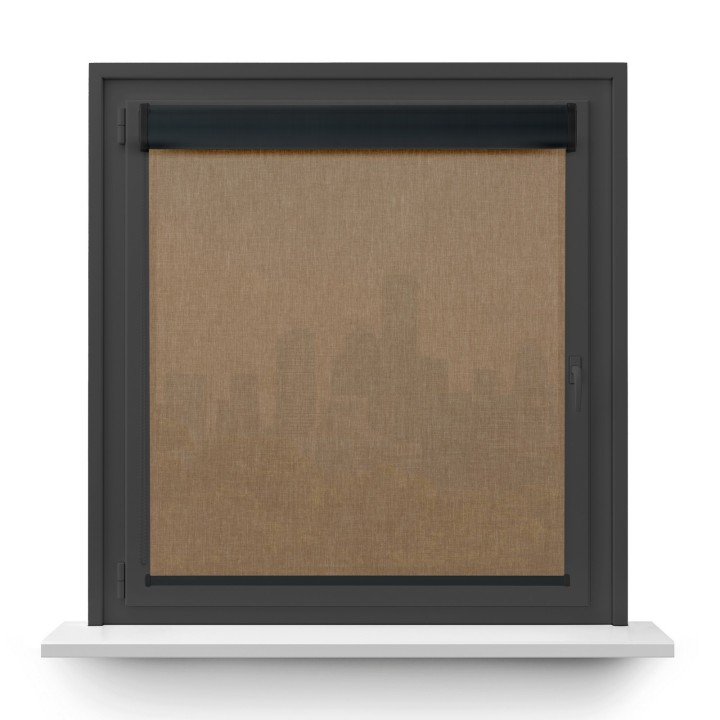 Roleta w kasecie PCV Gładka Przyciemniająca Melange bez prowadnic Brązowa 737