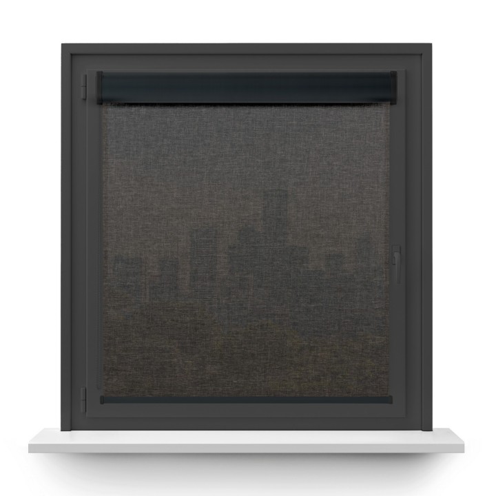 Roleta w kasecie PCV Gładka Przyciemniająca Melange bez prowadnic Czarna 738