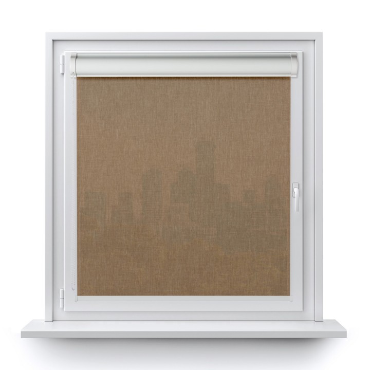 Roleta w kasecie PCV Gładka Przyciemniająca Melange bez prowadnic Brązowa 737