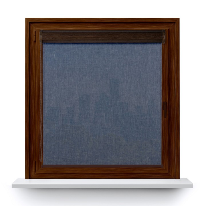 Roleta w kasecie PCV Gładka Przyciemniająca Melange bez prowadnic Niebieska 733