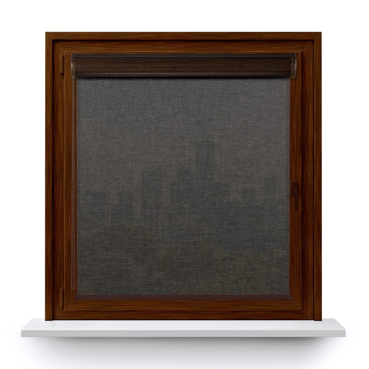 Roleta w kasecie PCV Gładka Przyciemniająca Melange bez prowadnic Czarna 738