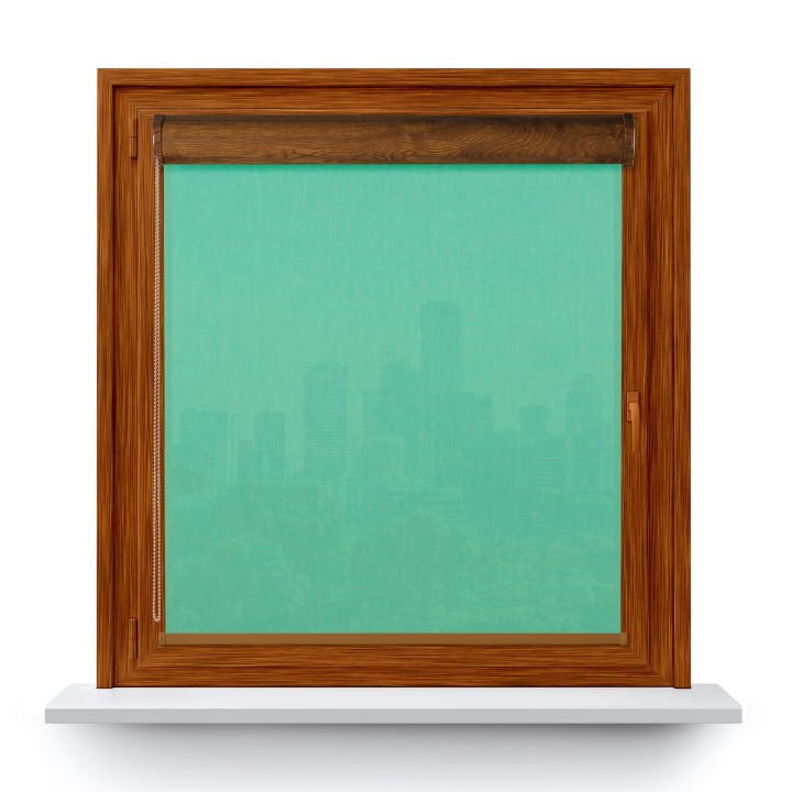 Roleta w kasecie PCV Gładka Przyciemniająca Melange bez prowadnic Turkusowa 731