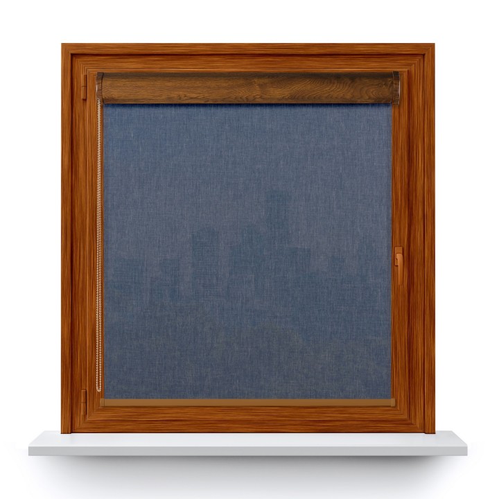 Roleta w kasecie PCV Gładka Przyciemniająca Melange bez prowadnic Niebieska 733