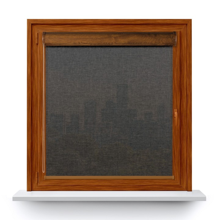 Roleta w kasecie PCV Gładka Przyciemniająca Melange bez prowadnic Czarna 738