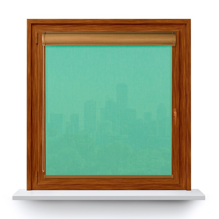 Roleta w kasecie PCV Gładka Przyciemniająca Melange bez prowadnic Turkusowa 731