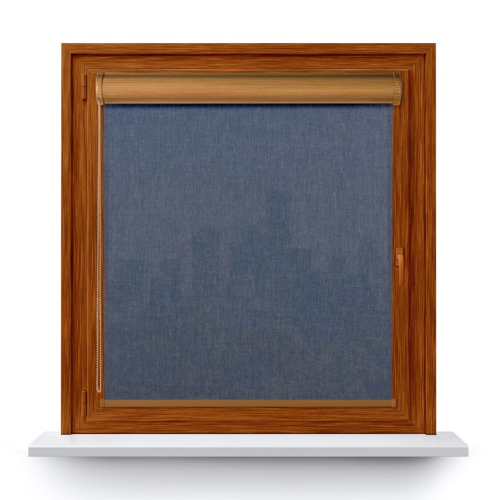 Roleta w kasecie PCV Gładka Przyciemniająca Melange bez prowadnic Niebieska 733