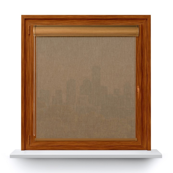 Roleta w kasecie PCV Gładka Przyciemniająca Melange bez prowadnic Brązowa 737