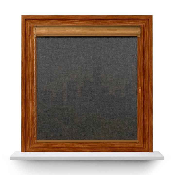 Roleta w kasecie PCV Gładka Przyciemniająca Melange bez prowadnic Czarna 738