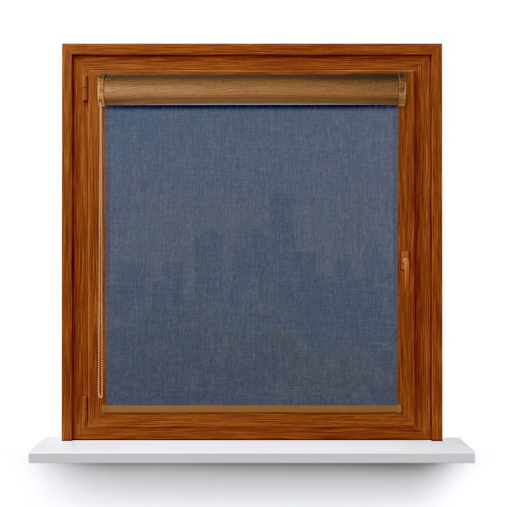 Roleta w kasecie PCV Gładka Przyciemniająca Melange bez prowadnic Niebieska 733