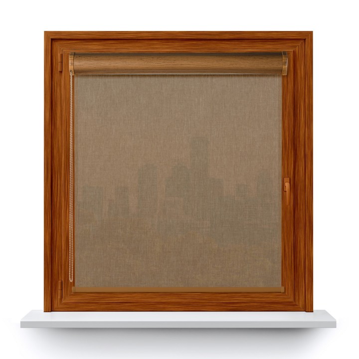 Roleta w kasecie PCV Gładka Przyciemniająca Melange bez prowadnic Brązowa 737