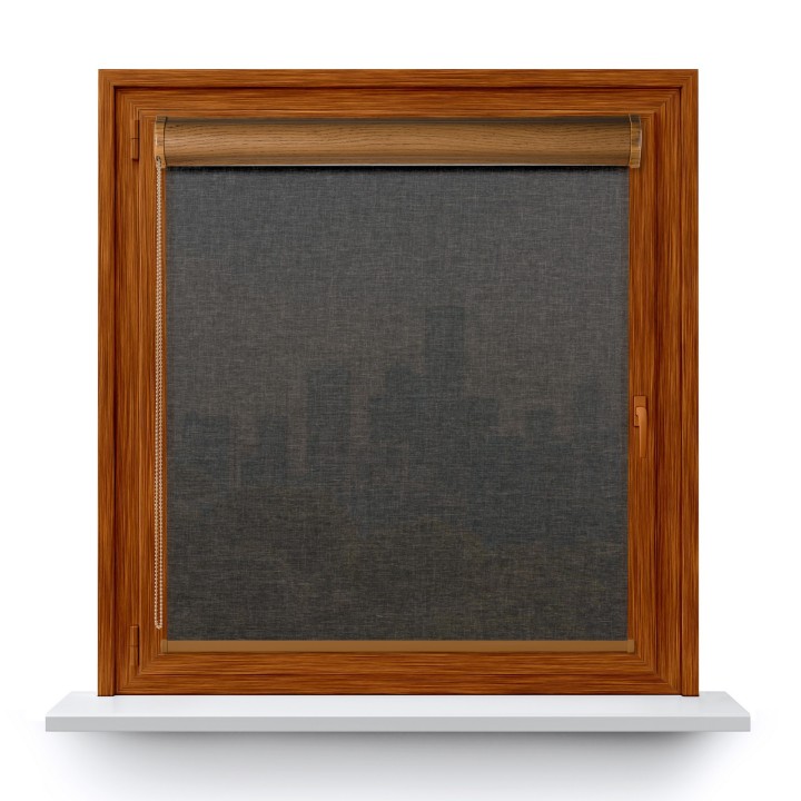 Roleta w kasecie PCV Gładka Przyciemniająca Melange bez prowadnic Czarna 738