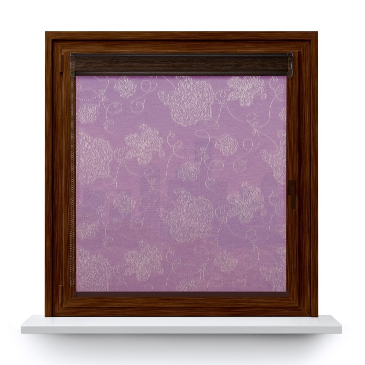 Roleta w kasecie PCV Gładka Przyciemniająca Magnolia bez prowadnic Fioletowa 409