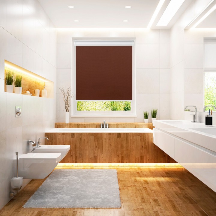 Roleta w kasecie PCV Gładka Przyciemniająca Madryt bez prowadnic Brązowa 856