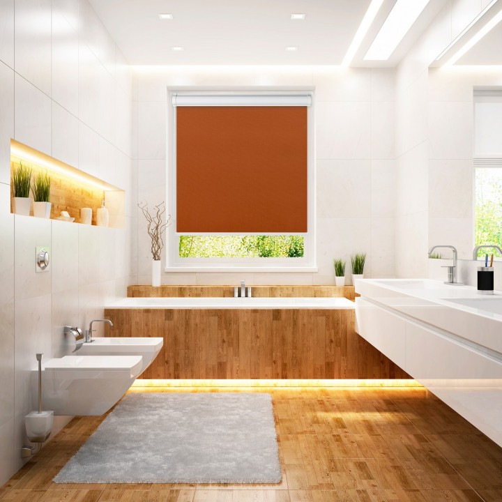 Roleta w kasecie PCV Gładka Przyciemniająca Madryt bez prowadnic Jasnobrązowa 858