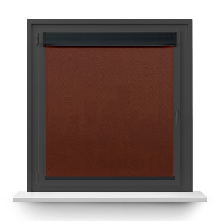 Roleta w kasecie PCV Gładka Przyciemniająca Madryt bez prowadnic Brązowa 856