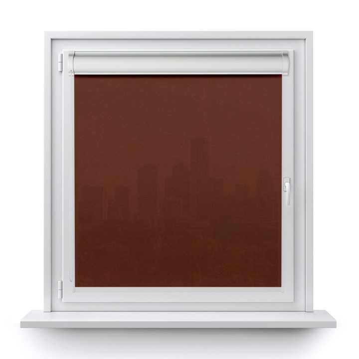 Roleta w kasecie PCV Gładka Przyciemniająca Madryt bez prowadnic Brązowa 856