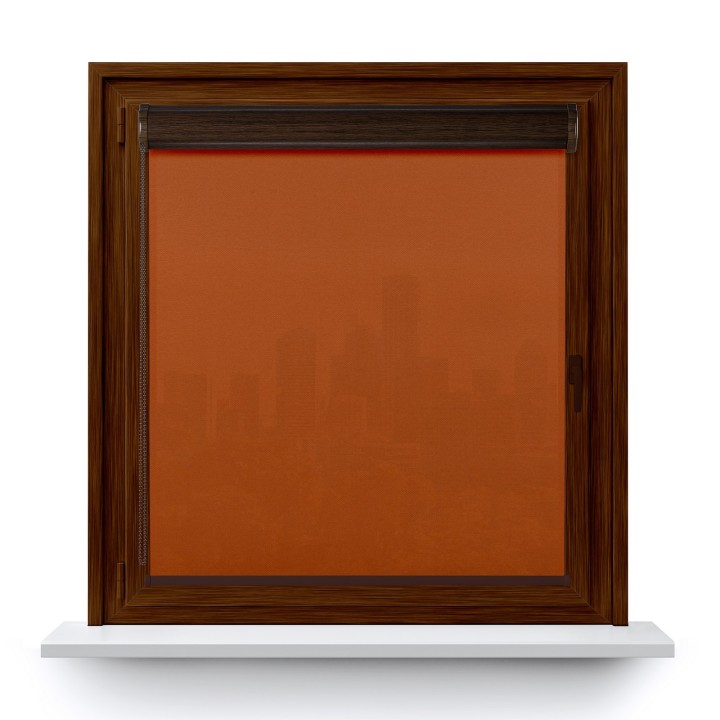 Roleta w kasecie PCV Gładka Przyciemniająca Madryt bez prowadnic Jasnobrązowa 858