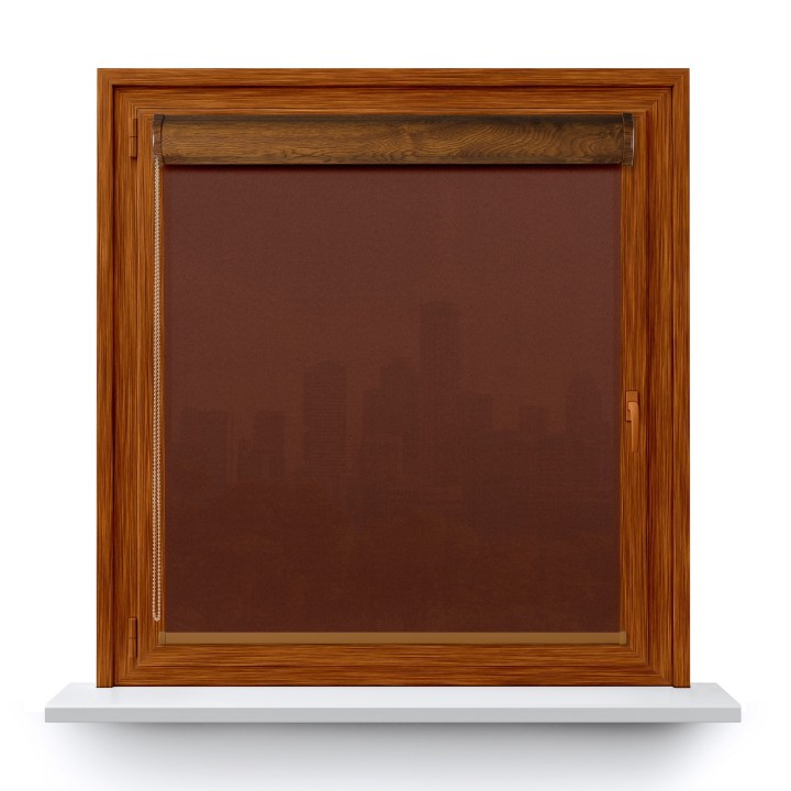 Roleta w kasecie PCV Gładka Przyciemniająca Madryt bez prowadnic Brązowa 856