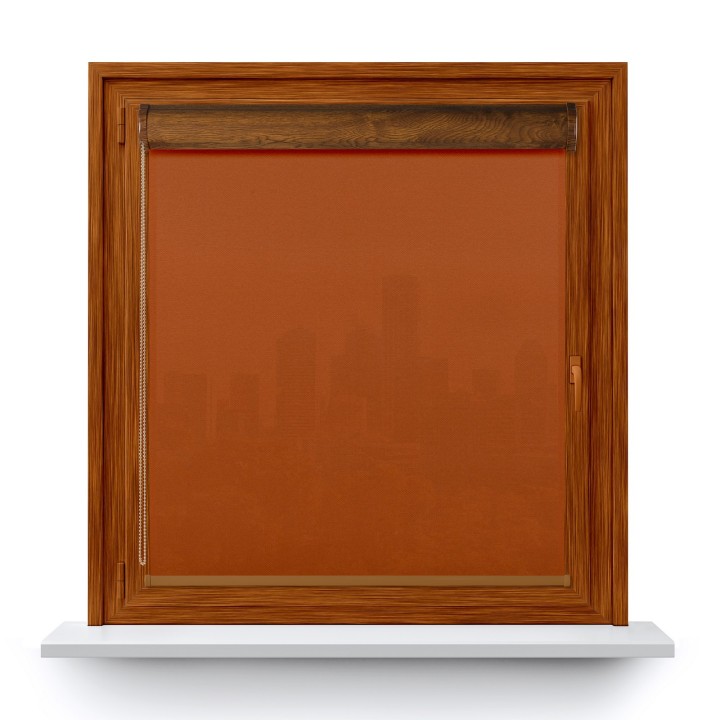 Roleta w kasecie PCV Gładka Przyciemniająca Madryt bez prowadnic Jasnobrązowa 858