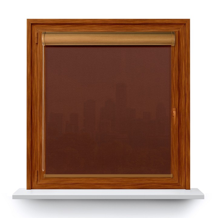 Roleta w kasecie PCV Gładka Przyciemniająca Madryt bez prowadnic Brązowa 856