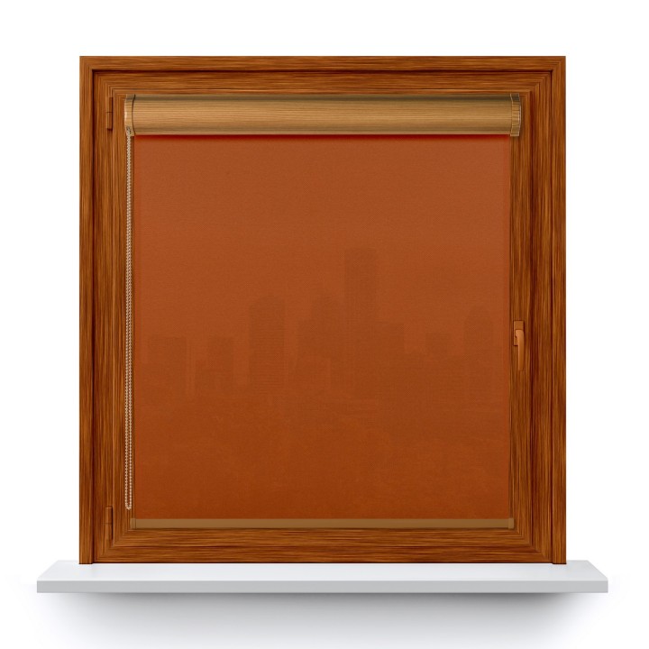 Roleta w kasecie PCV Gładka Przyciemniająca Madryt bez prowadnic Jasnobrązowa 858