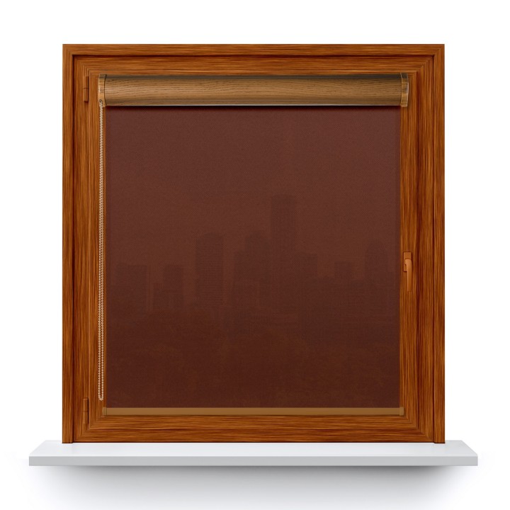 Roleta w kasecie PCV Gładka Przyciemniająca Madryt bez prowadnic Brązowa 856
