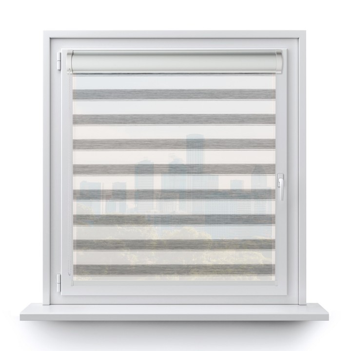 Roleta w kasecie PCV Gładka Przyciemniająca Ex Paski bez prowadnic Szara 73