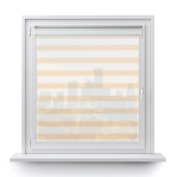 Roleta w kasecie PCV Gładka Przyciemniająca Ex Paski bez prowadnic Beżowa 74