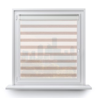 Roleta w kasecie PCV Gładka Przyciemniająca Ex Paski bez prowadnic Jasnobrązowa 76