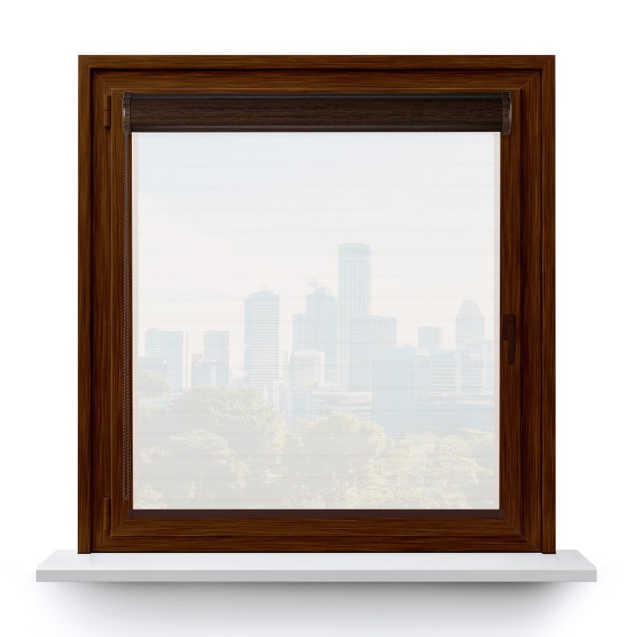 Roleta w kasecie PCV Gładka Przyciemniająca Ex Paski bez prowadnic Biała 71