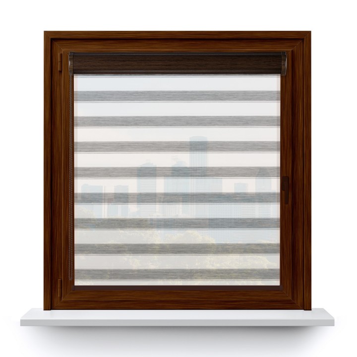 Roleta w kasecie PCV Gładka Przyciemniająca Ex Paski bez prowadnic Szara 73