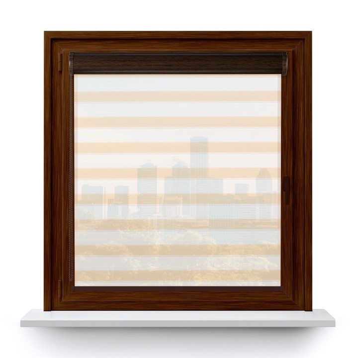 Roleta w kasecie PCV Gładka Przyciemniająca Ex Paski bez prowadnic Beżowa 74